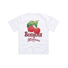Load image into Gallery viewer, Bonjour Madame Raspberry Tee  - White
