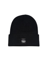 Load image into Gallery viewer, The Brewer Street Beenie in black with woven label