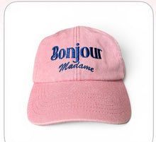 Load image into Gallery viewer, Bonjour Madame washed embroidery cap