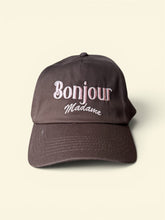 Load image into Gallery viewer, Bonjour Madame coco brown cap with 3d pink embroidered logo