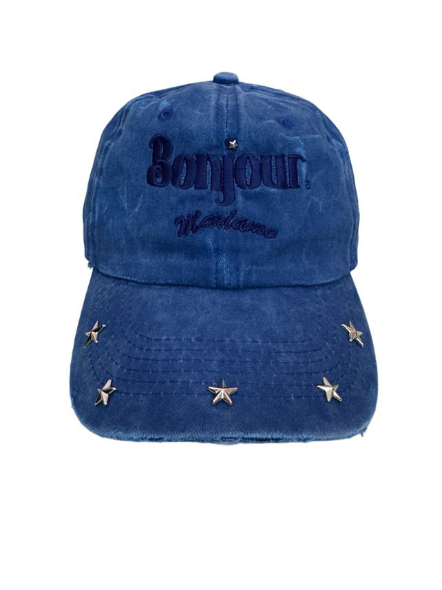 Bonjour Madame garment dyed studed cap