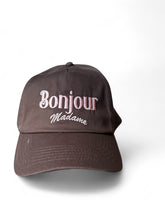 Load image into Gallery viewer, Bonjour Madame coco brown cap with 3d pink embroidered logo