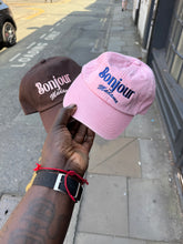 Load image into Gallery viewer, Bonjour Madame coco brown cap with 3d pink embroidered logo