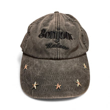 Load image into Gallery viewer, Bonjour Madame Black washed garment dye studded hand finished cap