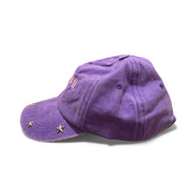 Load image into Gallery viewer, Bonjour Madame garment dye hand finished studded washed purple cap