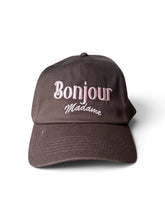Load image into Gallery viewer, Bonjour Madame coco brown cap with 3d pink embroidered logo