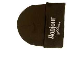 The' 97  Chocolate  Brown  Beanie  Bonjour Madame.