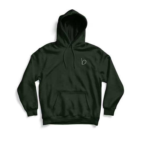 Organic Graphic Print Hoodie - Forest Green